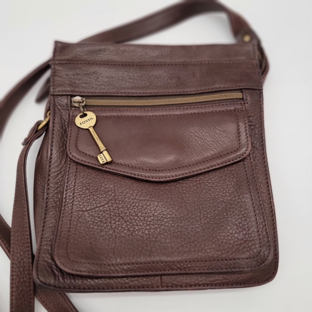 Fossil 1954 Crossbody Bag Brown Genuine Leather 75082 New American Classic Purse